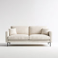 Canapé 2 places beige 180 x 90 x 85 cm en polyester forme droite