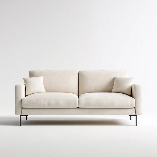 Canapé 2 places beige 180 x 90 x 85 cm en polyester forme droite