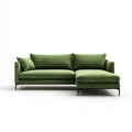 Canapé d'angle réversible vert 3 places avec méridienne en polyester 250 x 160 x 85 cm
