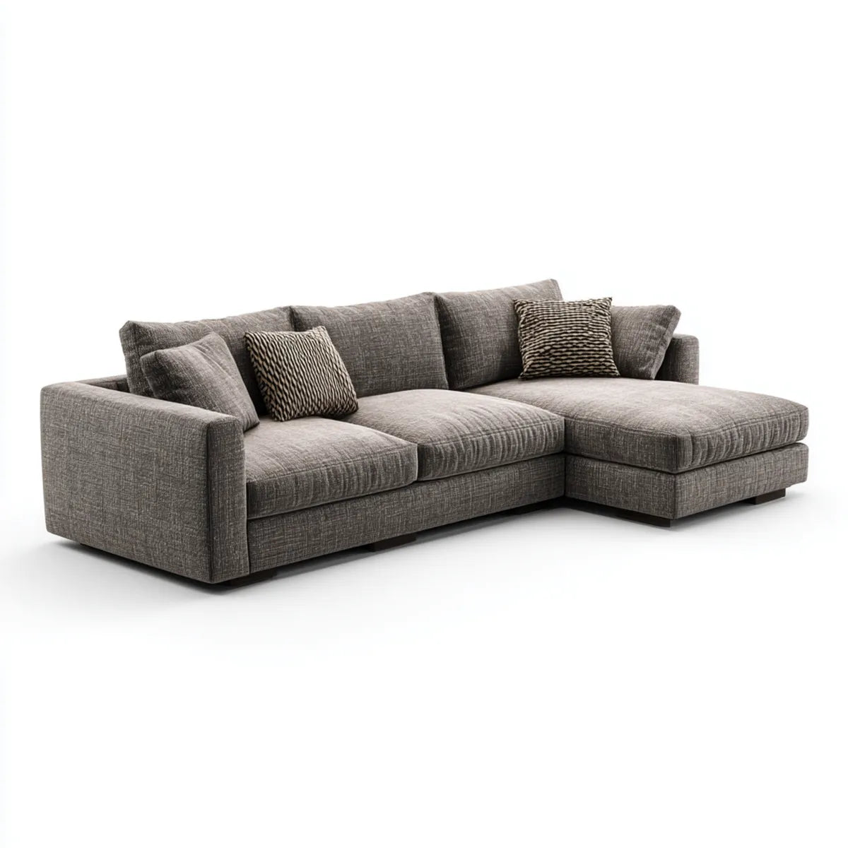 Canapé d'angle réversible 4 places gris foncé en polyester 280 x 170 x 85 cm