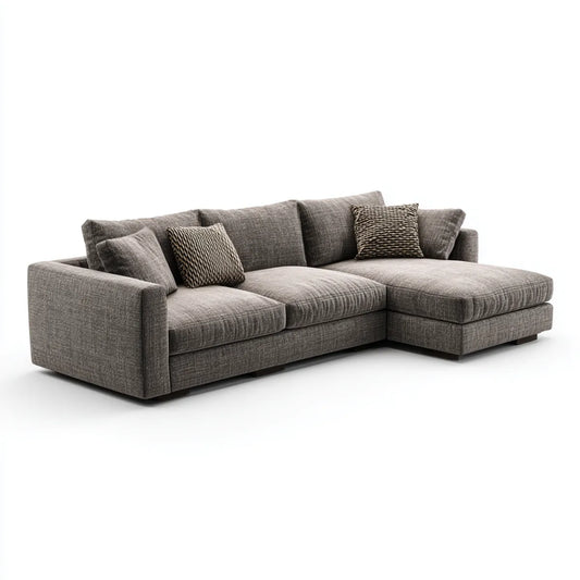 Canapé d'angle réversible 4 places gris foncé en polyester 280 x 170 x 85 cm