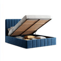 Lit coffre bleu nuit 160 x 200 cm en velours polyester rectangulaire