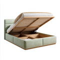 Lit coffre double vert avec sommier relevable 160 x 200 cm en polyester et bois d'ingénierie